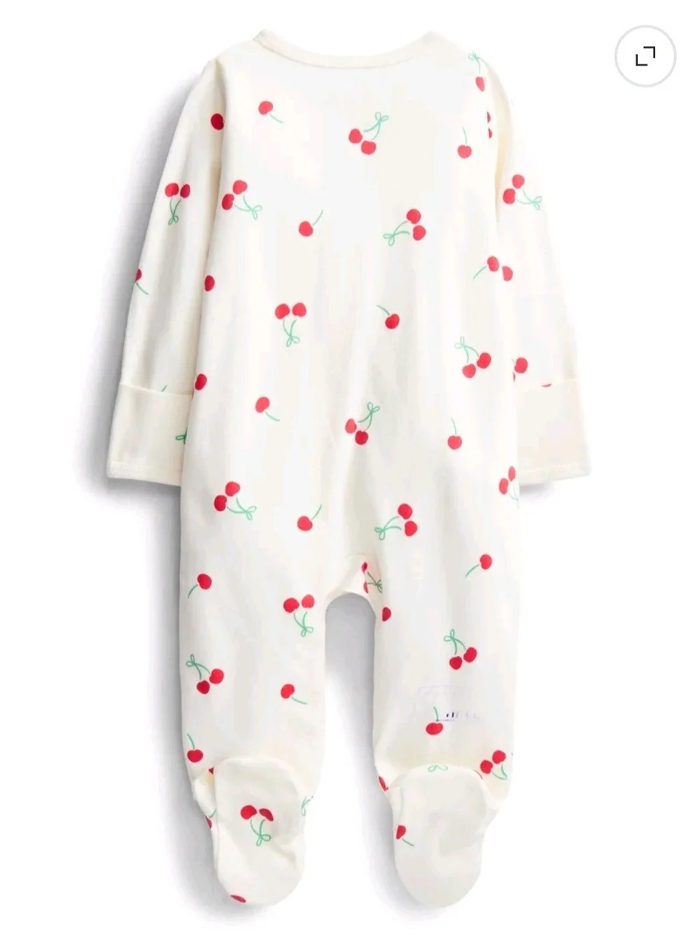 NWT cottagecore ivory cream Cherry baby girl Sleep N Play Pajamas 6-9M